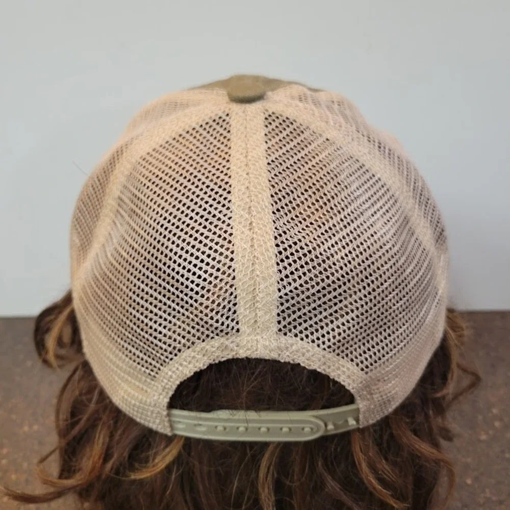 Plant Lady Script Hat Olive & Beige Strap Back Adjustable Baseball Cap
